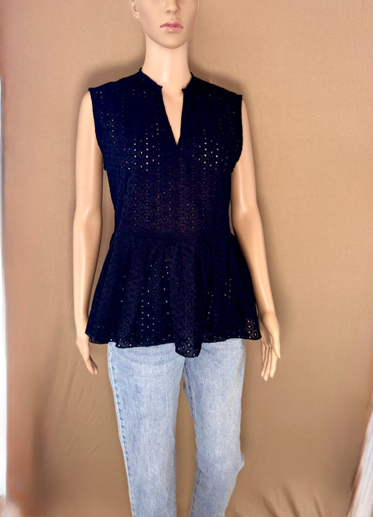 🖤 Haut en broderie anglaise noir – 100% coton