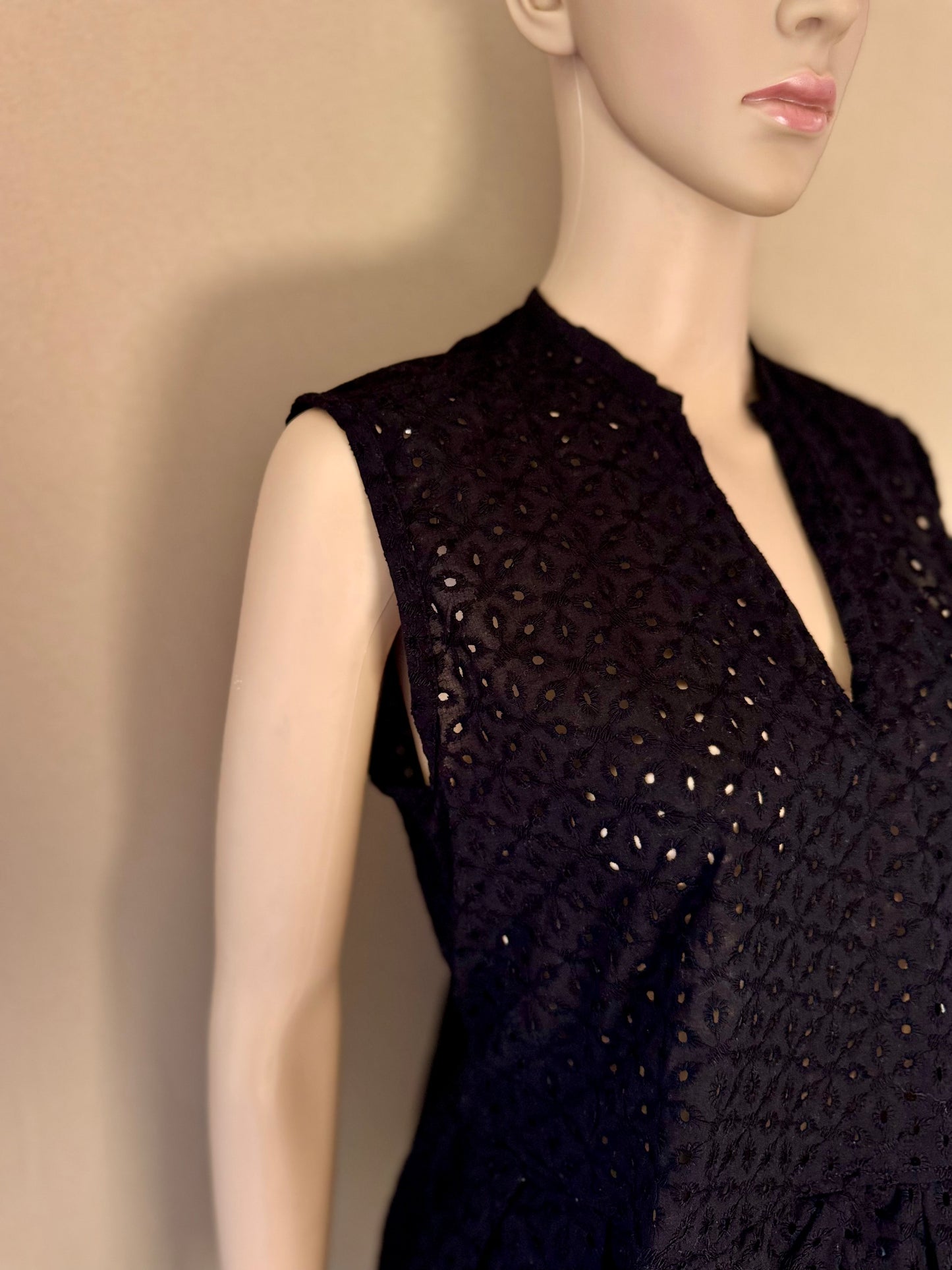 🖤 Haut en broderie anglaise noir – 100% coton