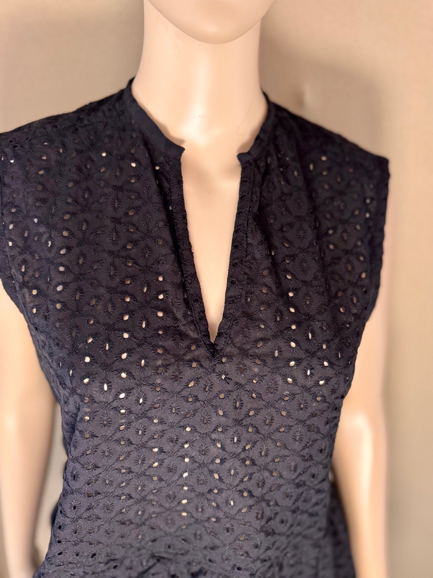 🖤 Haut en broderie anglaise noir – 100% coton