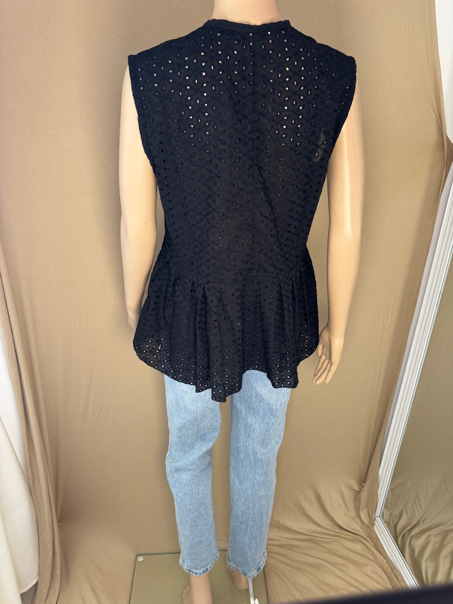 🖤 Haut en broderie anglaise noir – 100% coton